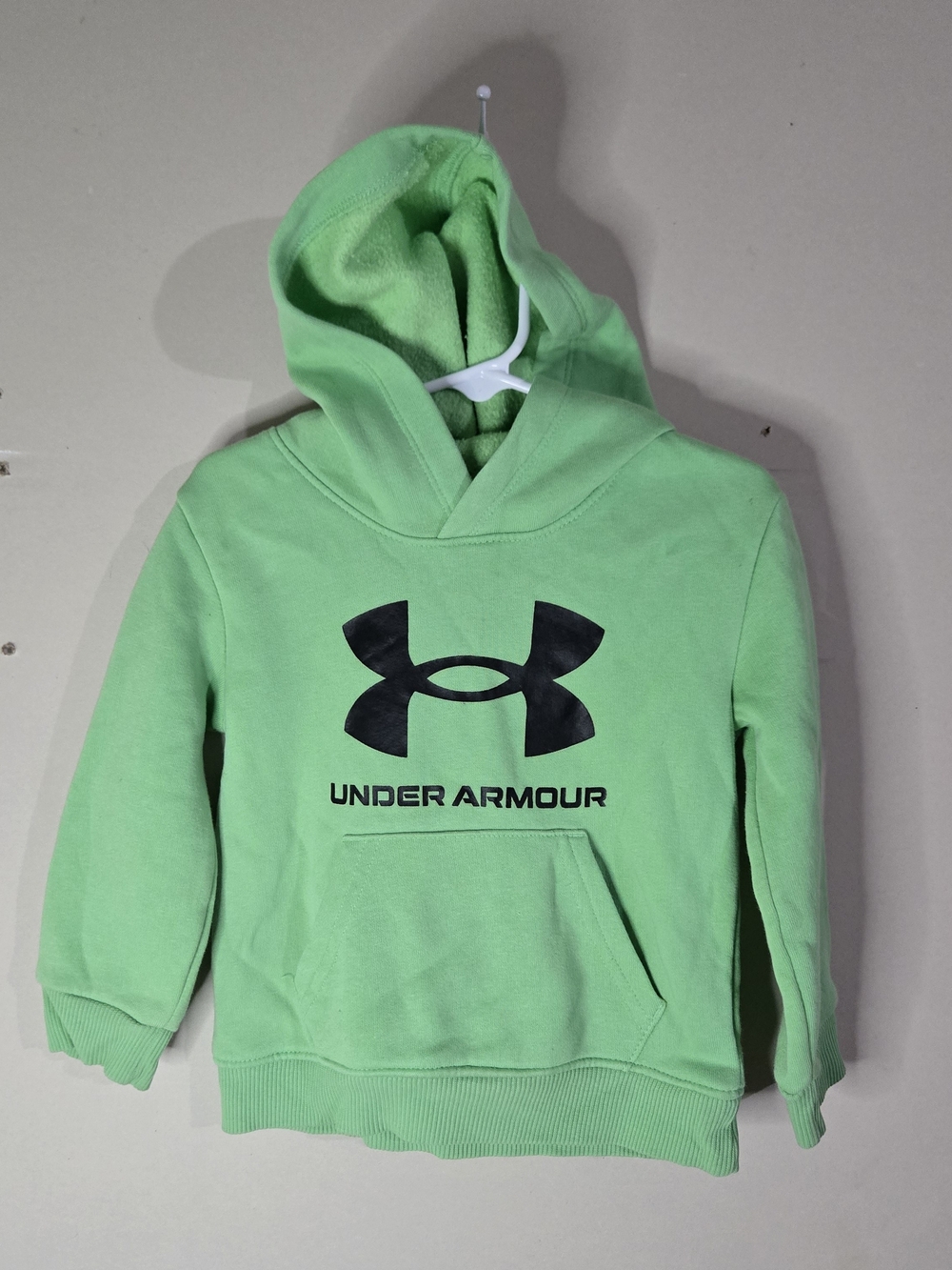 Under Armour Unisex Baby Toddler 2T Green Fleece Logo Pullover Hoodie Pockets